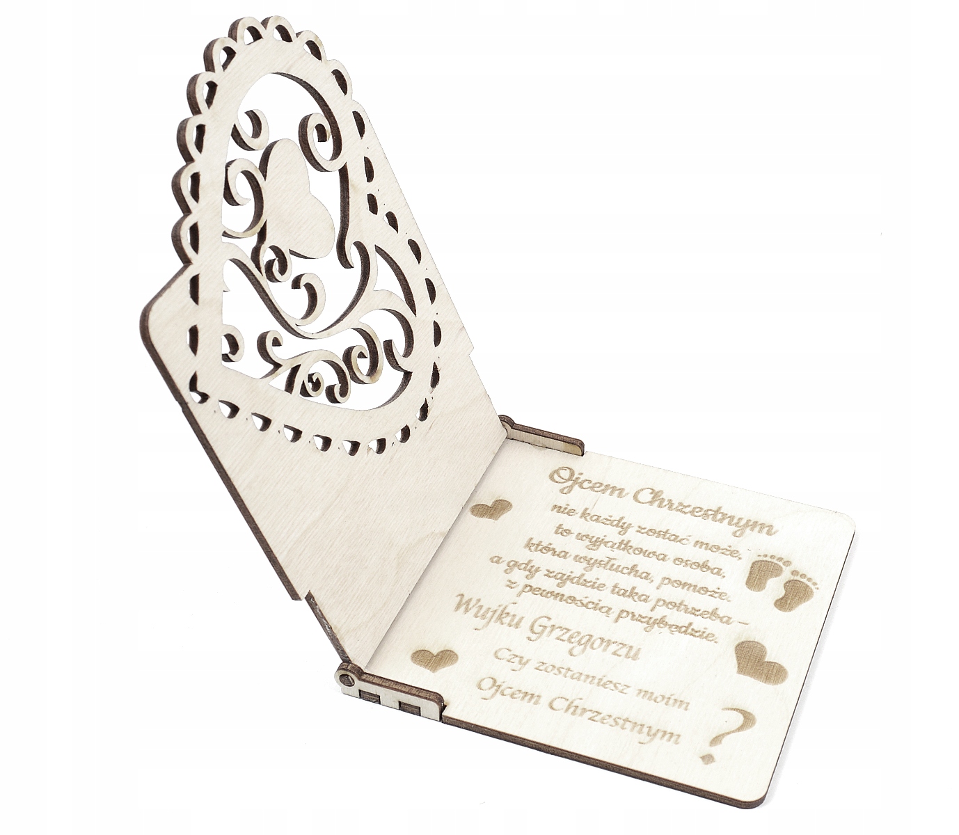 PROŚBA CIOCIU CZY ZOSTANIESZ MOJĄ CHRZESTNĄ KARTKA Szerokość produktu 13 cm