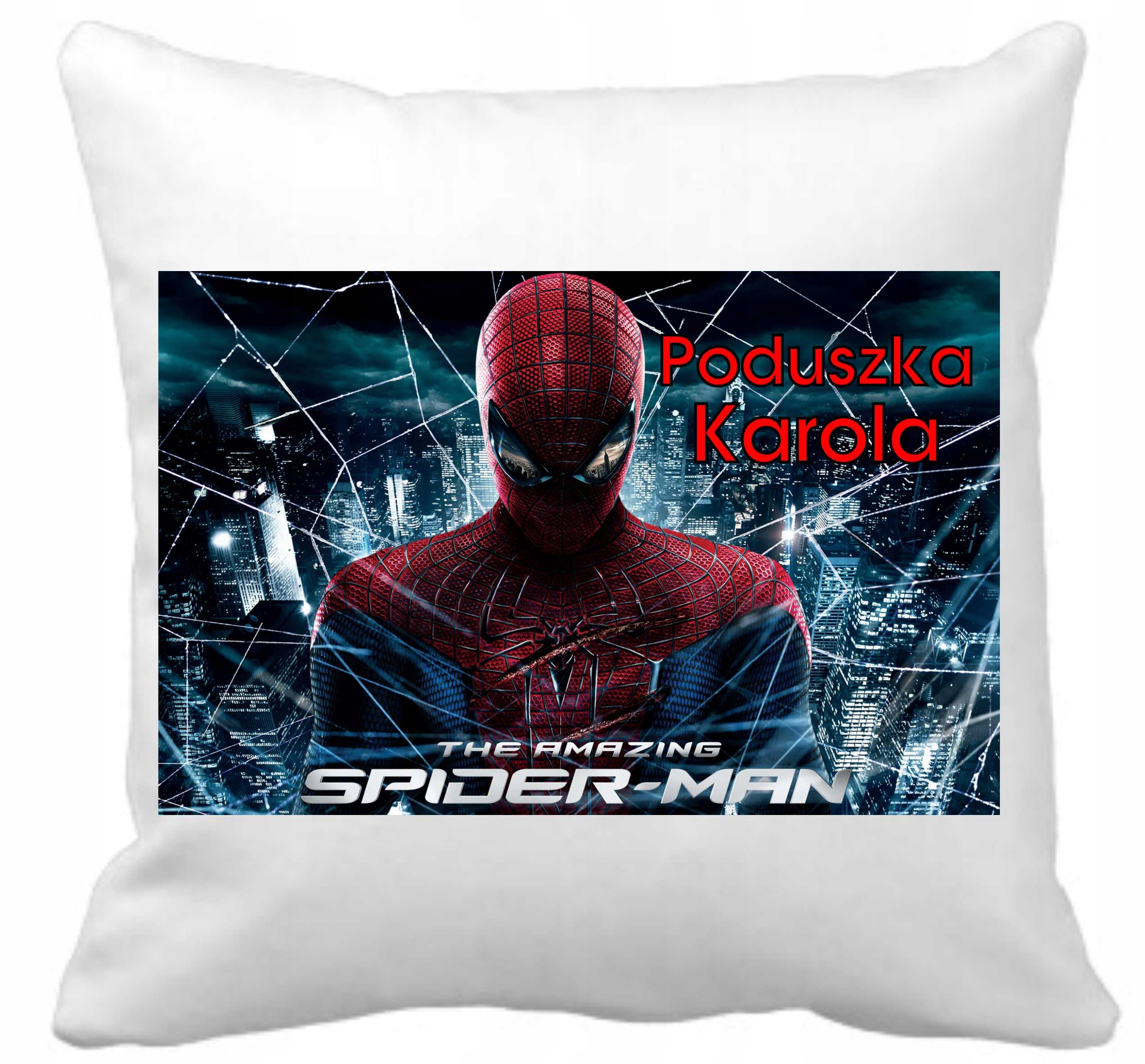 SPIDERMAN PODUSZKA Mikrofibra + IMIĘ PREZENT