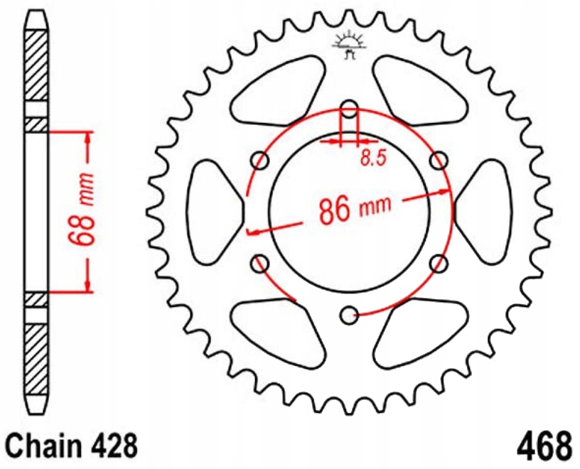 Zadní ozubení JTR468 36-46Z Kawasaki Bn 125 A
