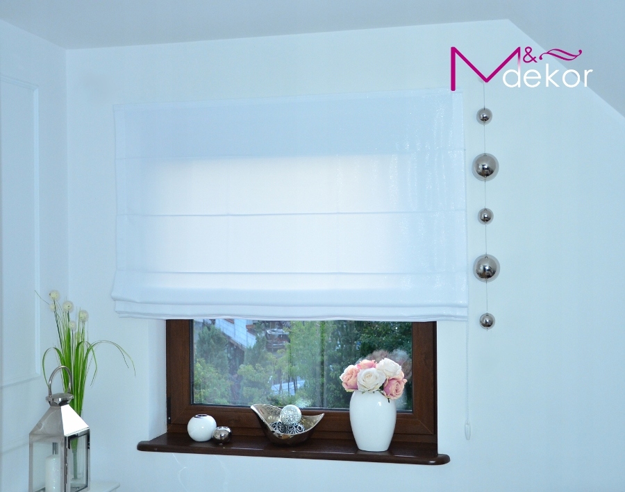 ROLETA RZYMSKA BIAŁA BROKAT POŁYSK Kod producenta 1