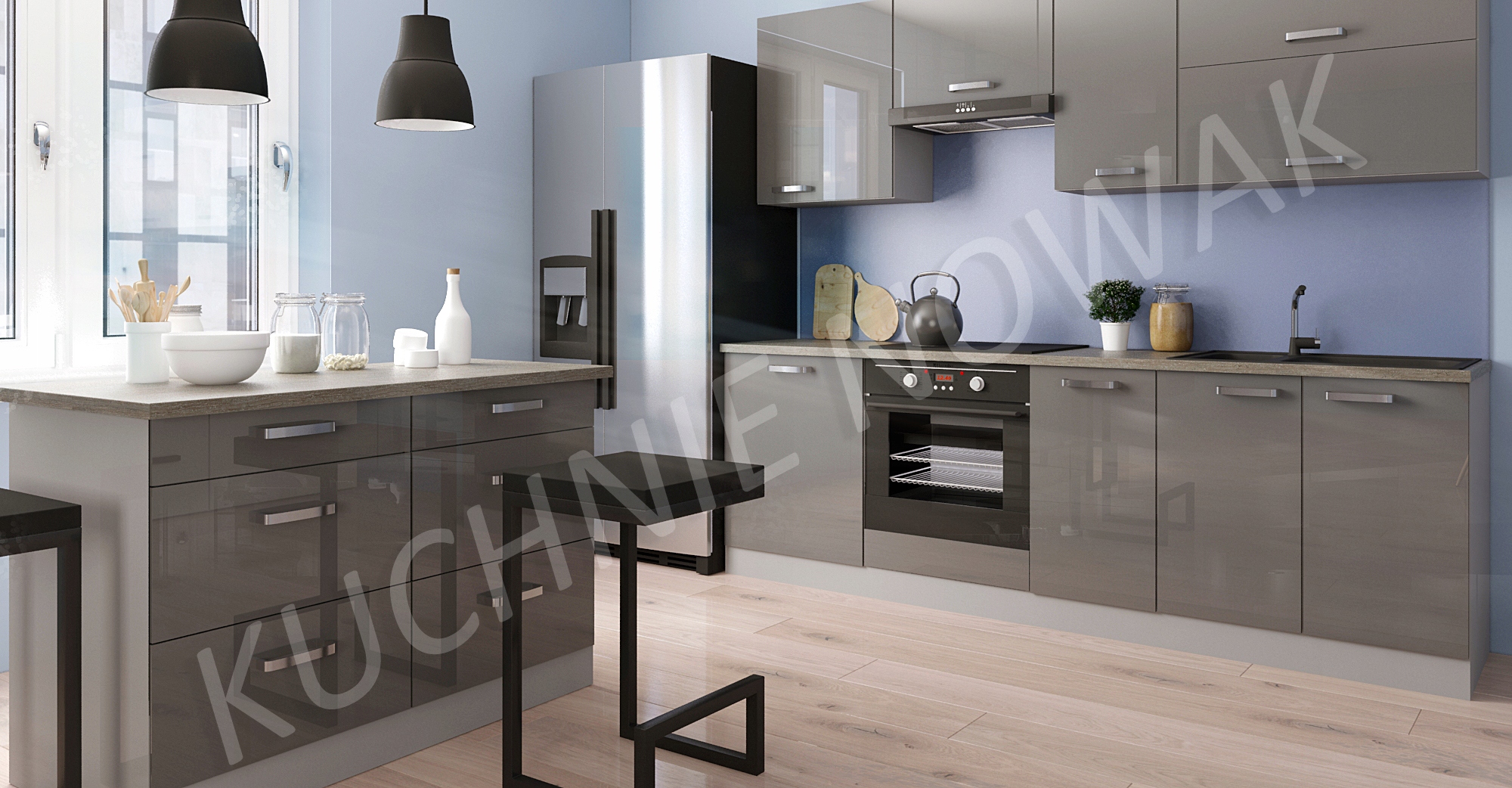 MEBLE KUCHENNE JULIA/ SMART POŁYSK MDF 160 cm Marka inna