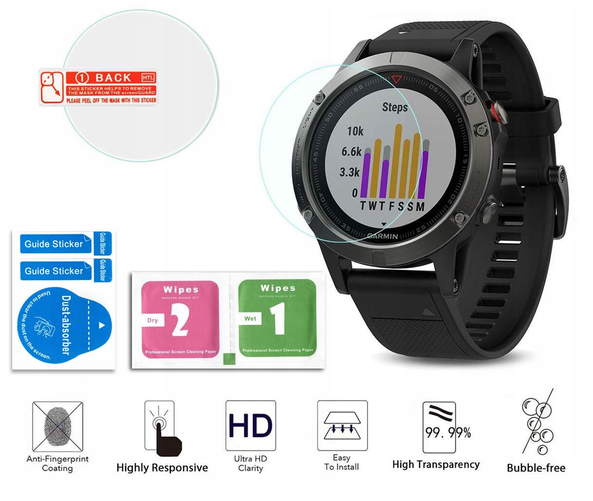 FOLIA OCHRONNA na wyświetlacz GARMIN FENIX 5 PLUS