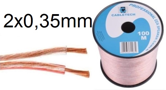 

Kabel głośnikowy Cca 2x0.35mm Audio - cena za 2 m