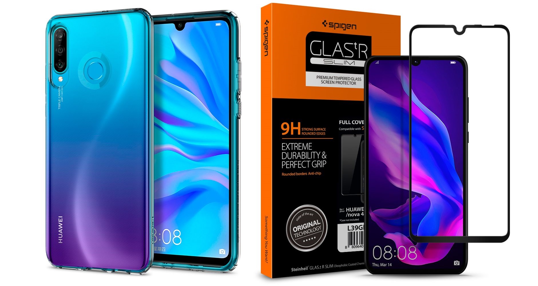 

Szkło Hartowane Spigen Glass Fc Huawei P30 Lite Bl