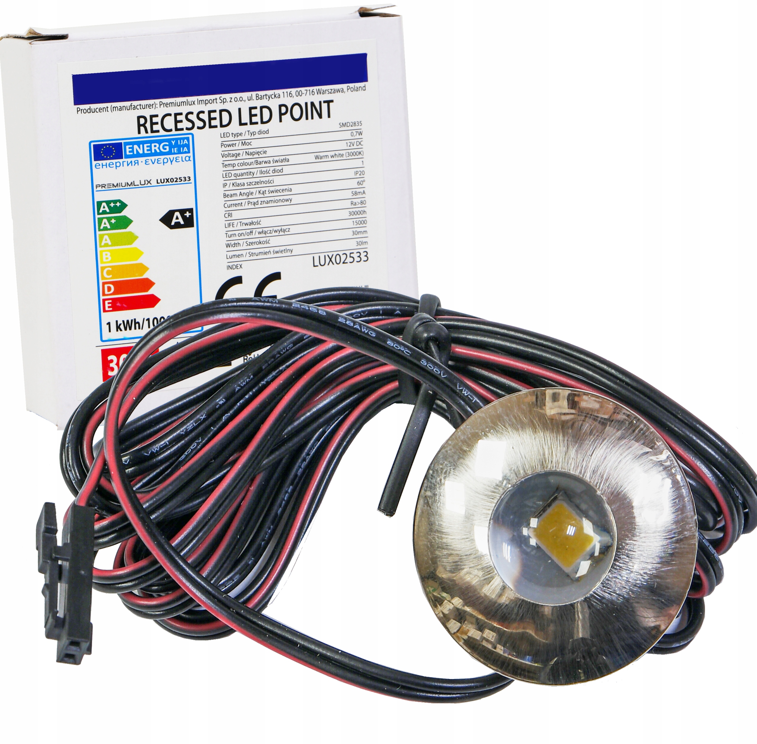 

Podszafkowa meblowa Lampka Led 0,7W 12v ciepł mini