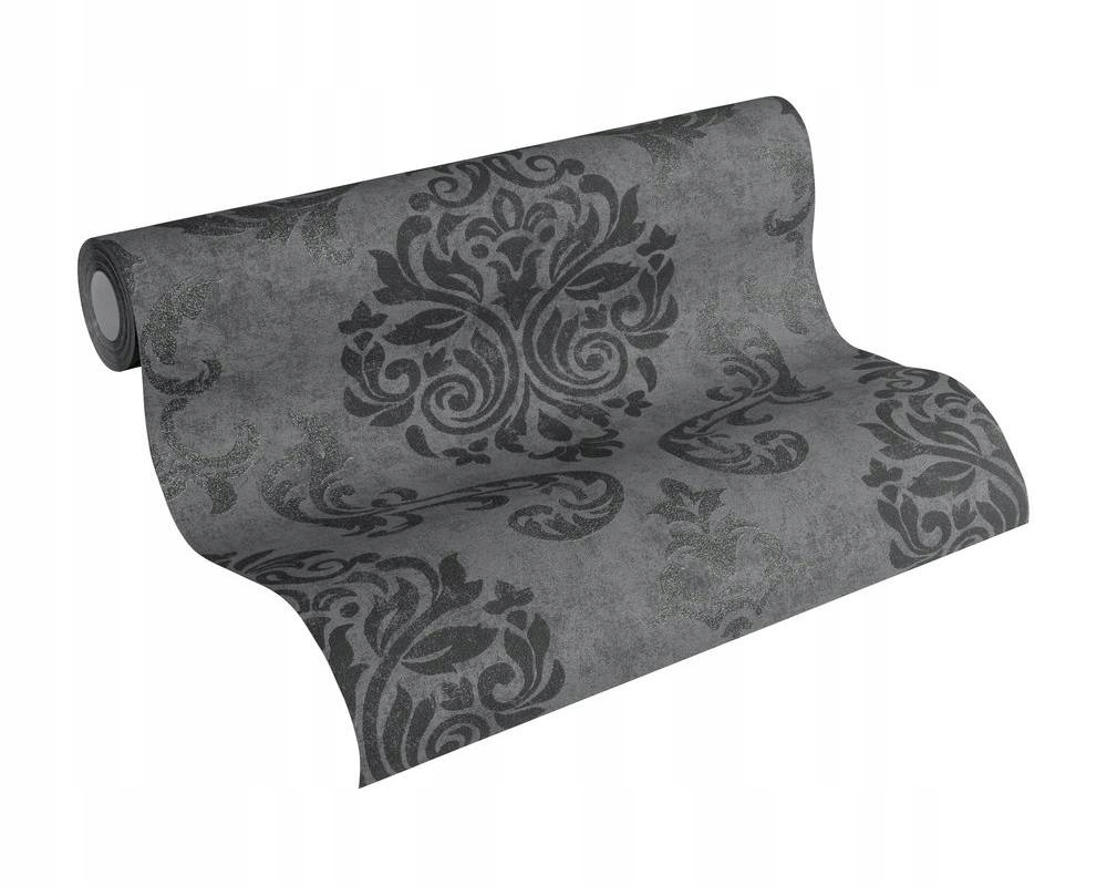 

Tapety Glamour Ornamenty Brokat Grafitowa