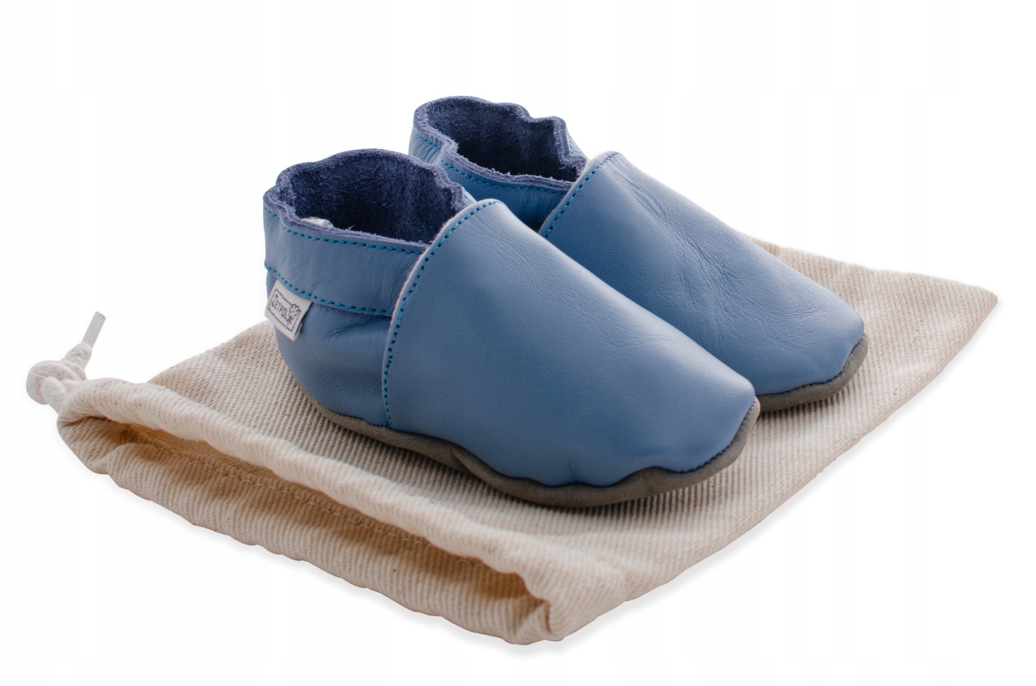 ZETPOL kapcie dziecięce skórzane paputki Blue23