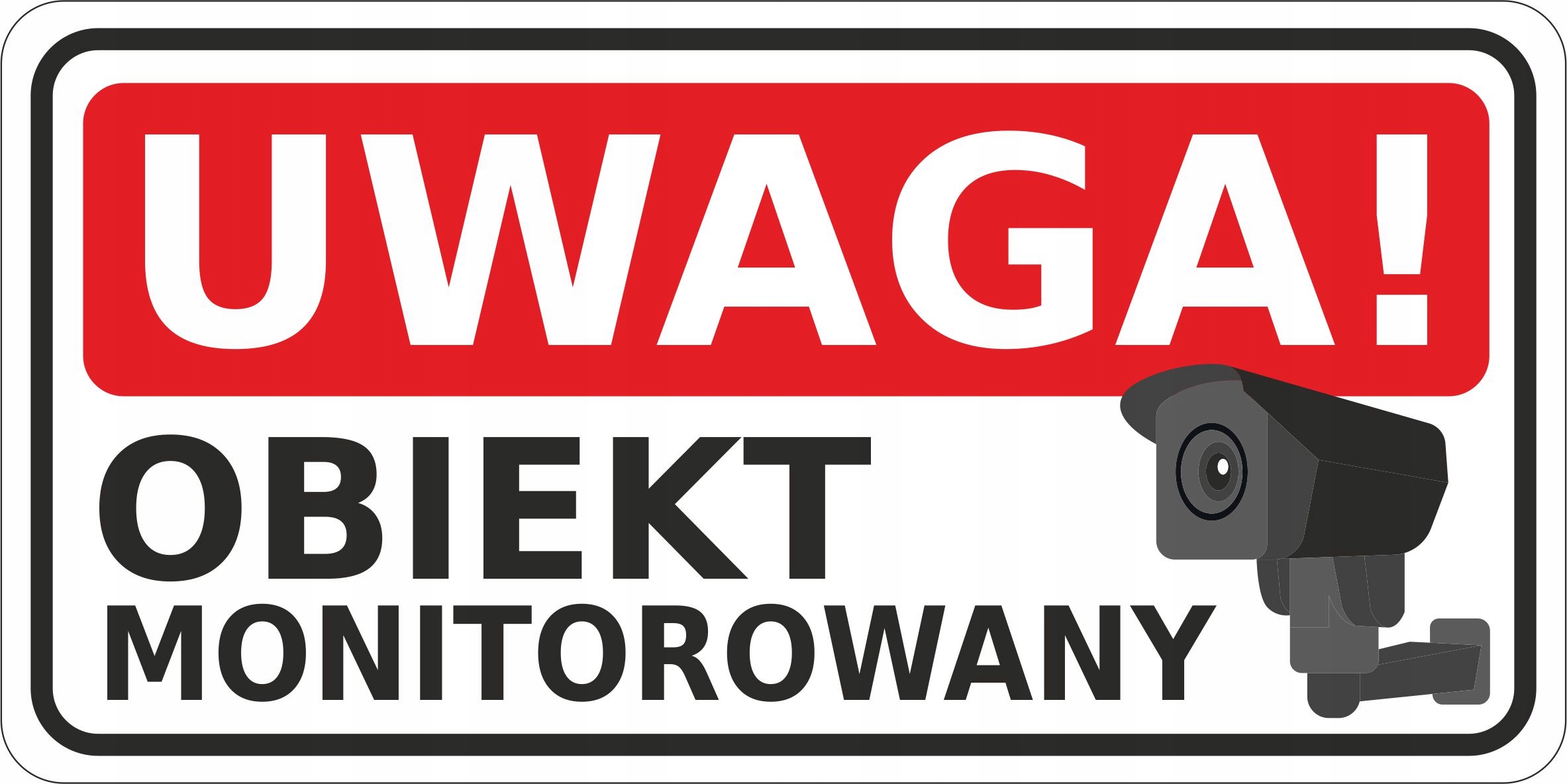 NAKLEJKA OBIEKT MONITOROWANY RODO pcv 20x10 cm