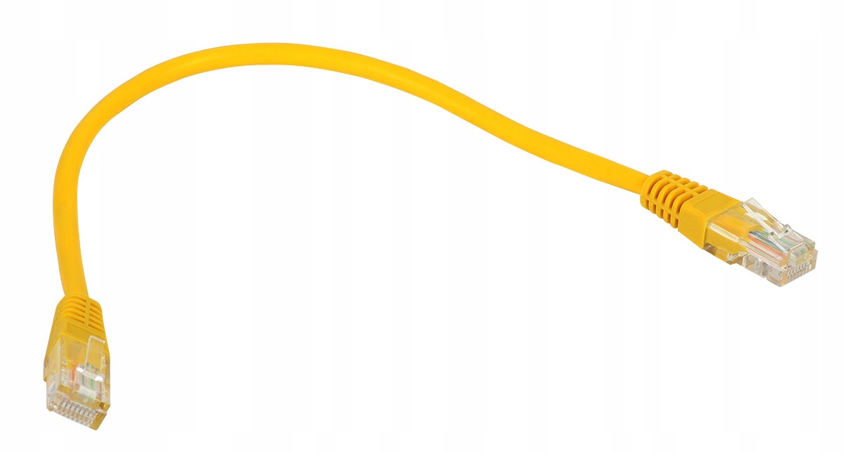 

Kabel Lan Patchcord Utp 0.25m kat. 5e RJ45 żółty