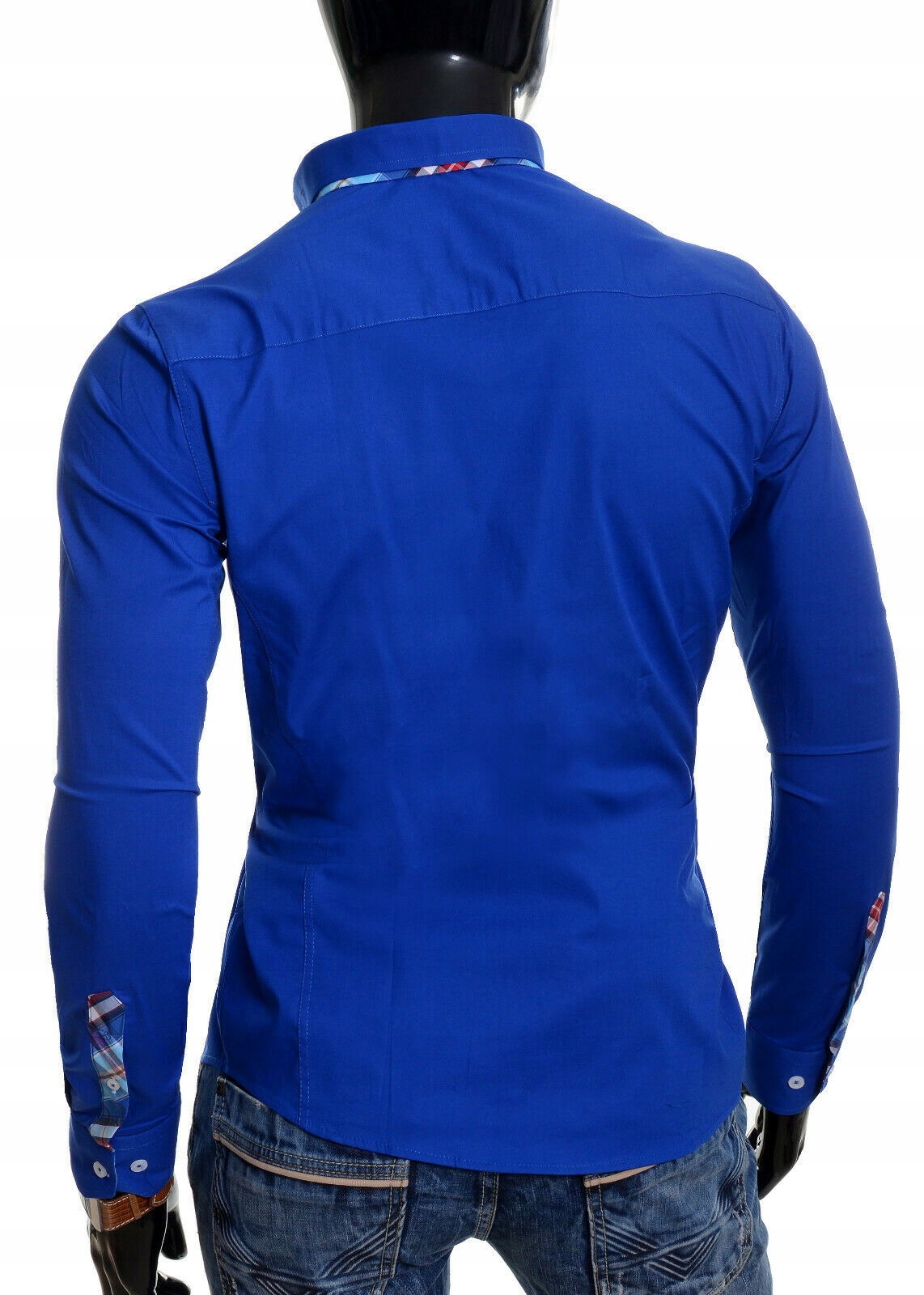 Koszula Męska Kratka Ślub Wesele Elegancka Prezent Rozmiar kołnierzyka S