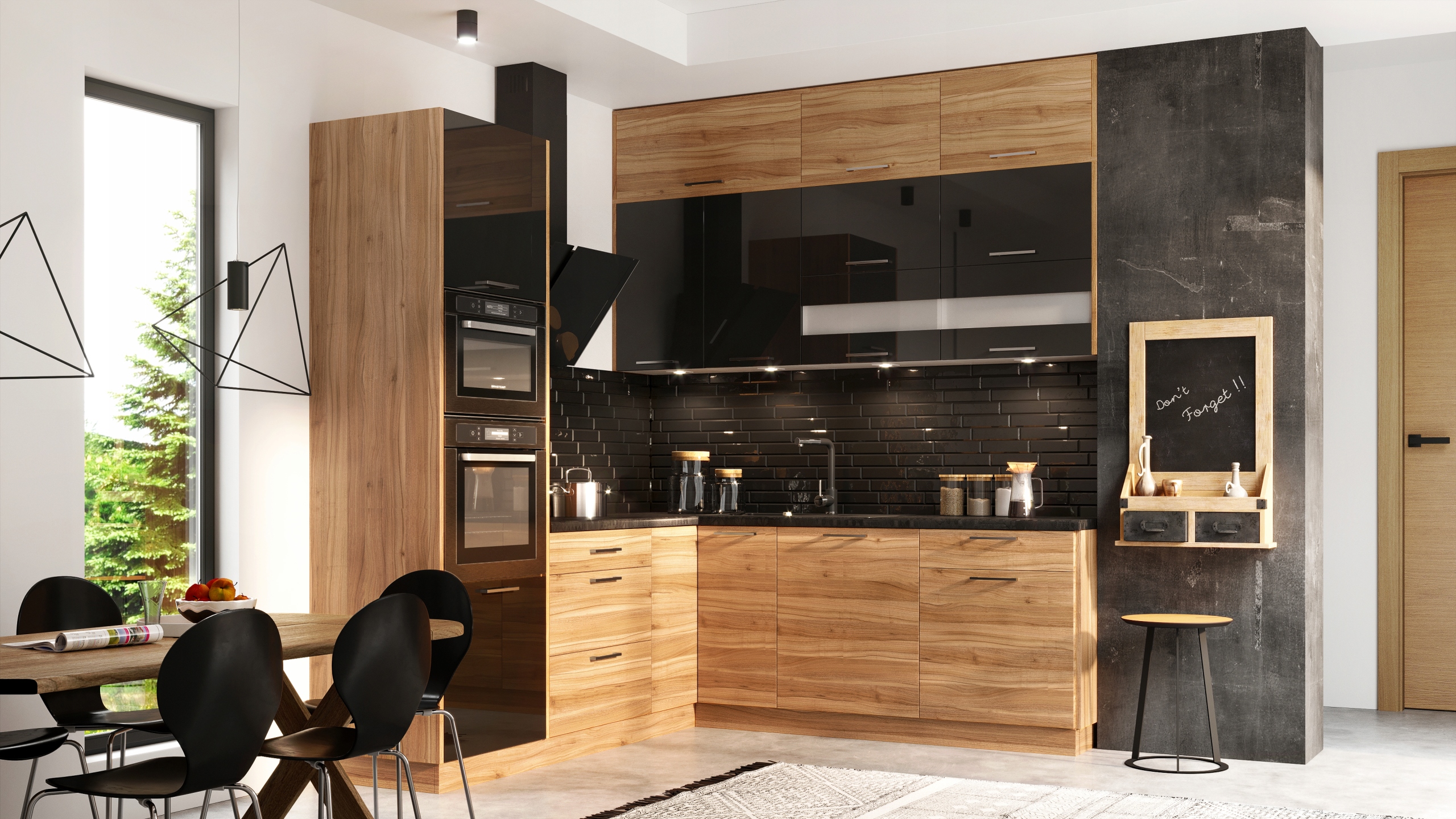 KUCHNIA NOWOCZESNA VELLA SZAFKA WISZĄCA 60/72 CM Kolor frontów czarny