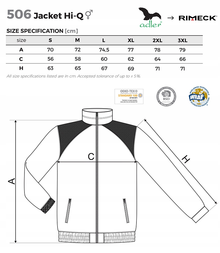 WYSOKIEJ JAKOŚCI ciepły POLAR gruby adler XXL Kolekcja RIMECK