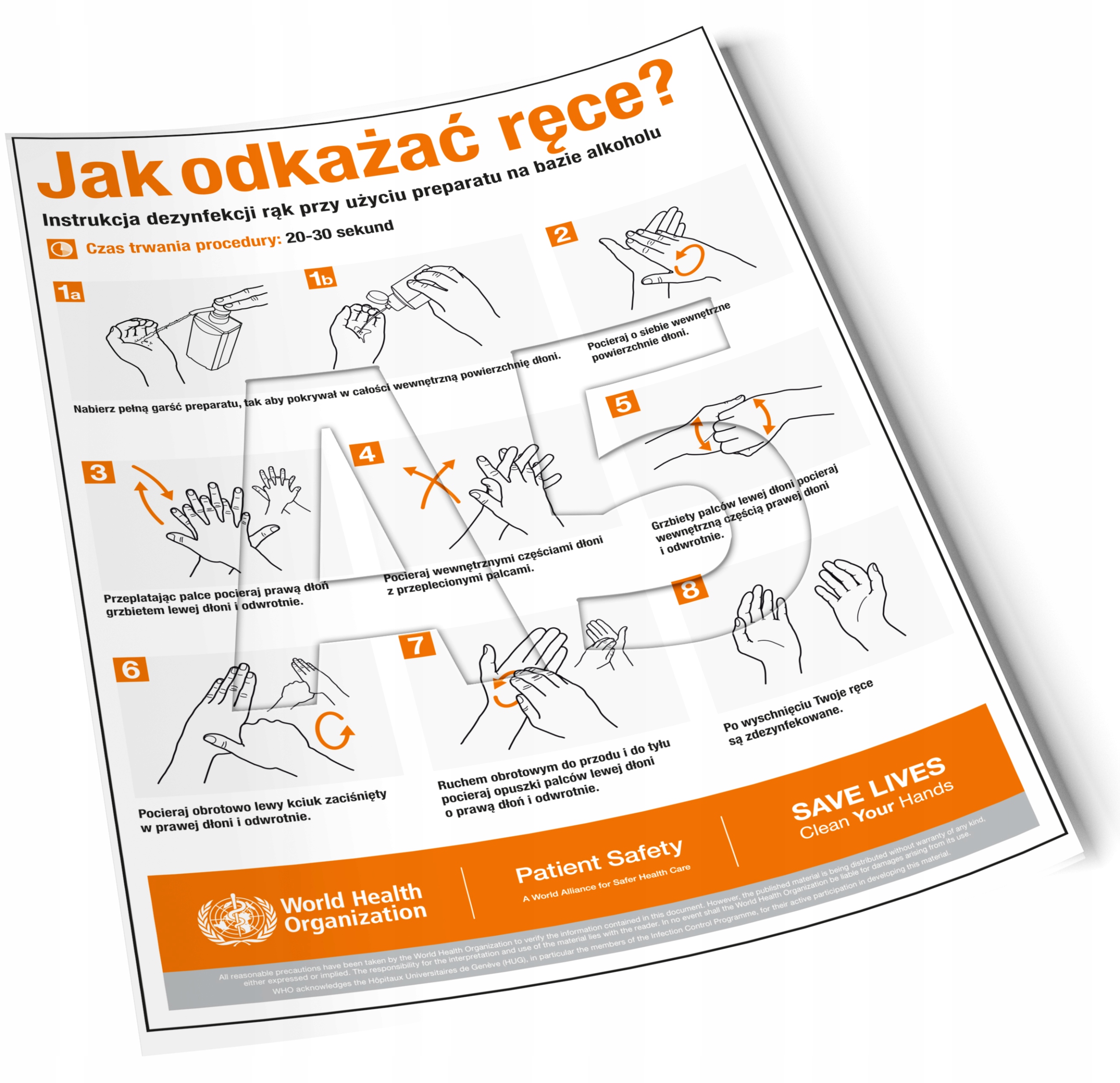 

Who Instrukcja Dezynfekcja Rąk Wirus Naklejka A5