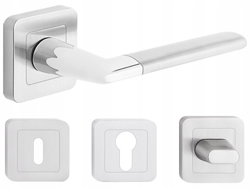 

Klamka Drzwiowa Iskra Nikiel Satyna Komplet Rozet