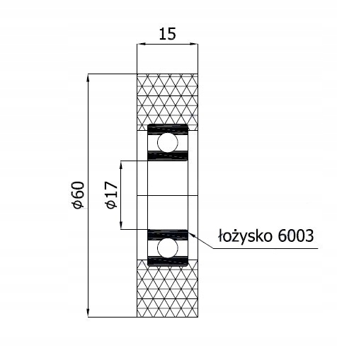 ROLKA ROLKI fi 60mm DOCISKOWE DOCISKOWA szer. 20mm Przeznaczenie do krawędzi