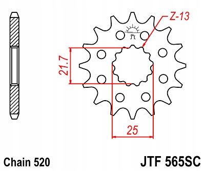 

Zębatka Przednia 12 z. Yamaha Yz 250 400 426 450 F