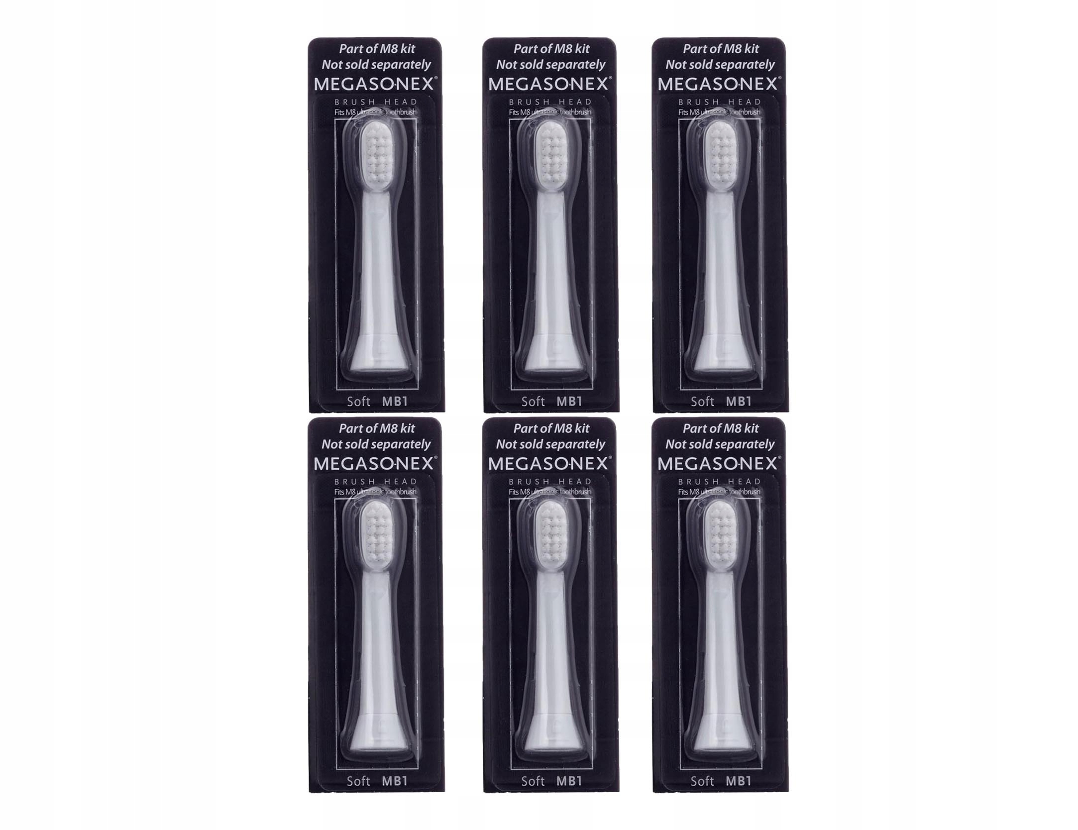 Megasonex Końcówki szczoteczki Miękkie Soft MB1 6 szt