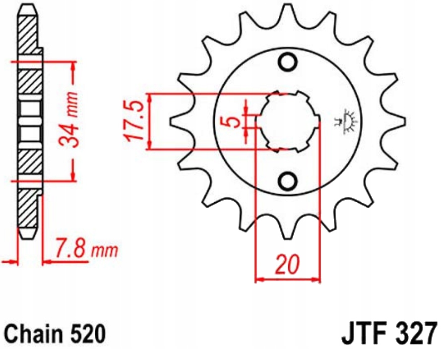 

Zębatka przednia Jt F327-11/12/13/14 Kymco Mxer 50