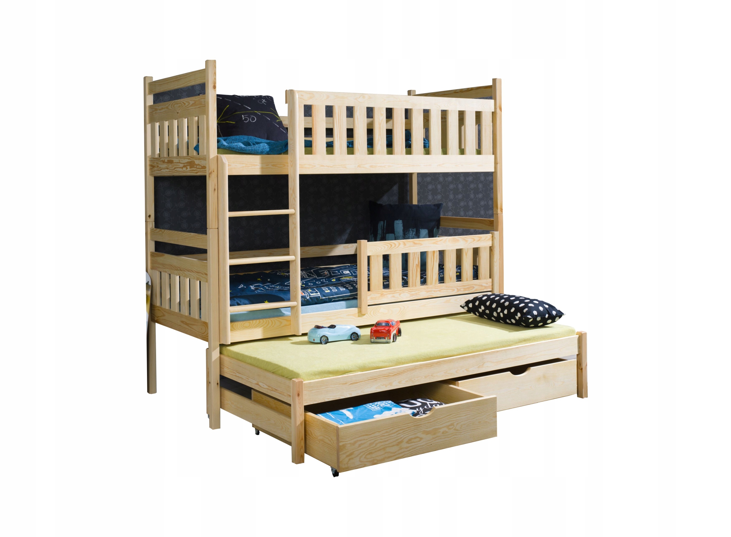 Двухъярусная кровать трехместные АНЯ 80x180 + матрасы