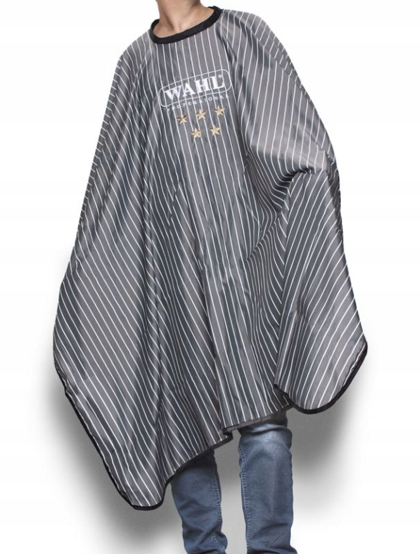 Barber pláštěnka Wahl 5 Star Haircutting cape šedá s bílými pruhy