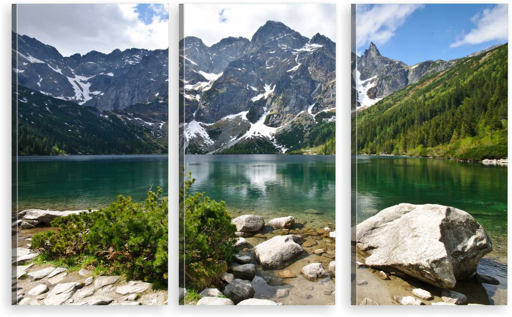 

Tryptyk Obraz do salonu Tatry Morskie Oko jezioro