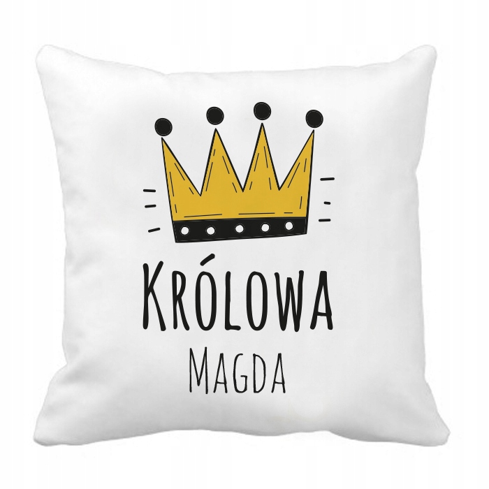 POSZEWKA na poduszkę IMIENNA Królowa KRÓL king