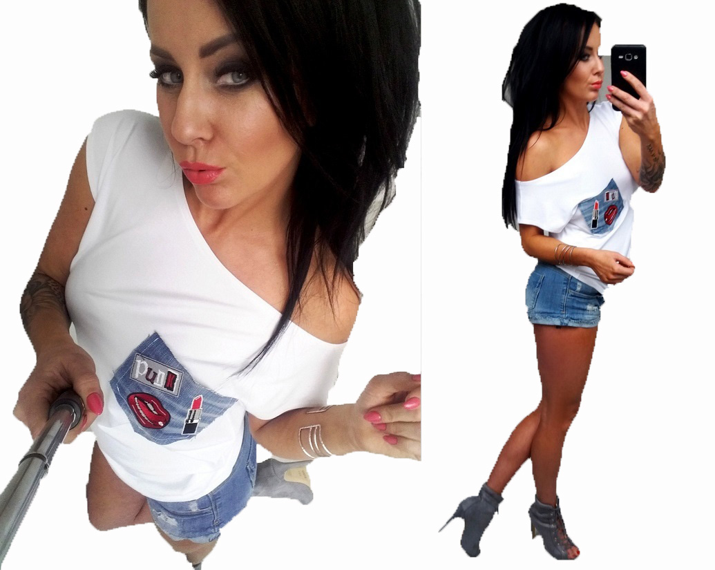

LipMar Luźna punk jeans dżins kieszonka M 38