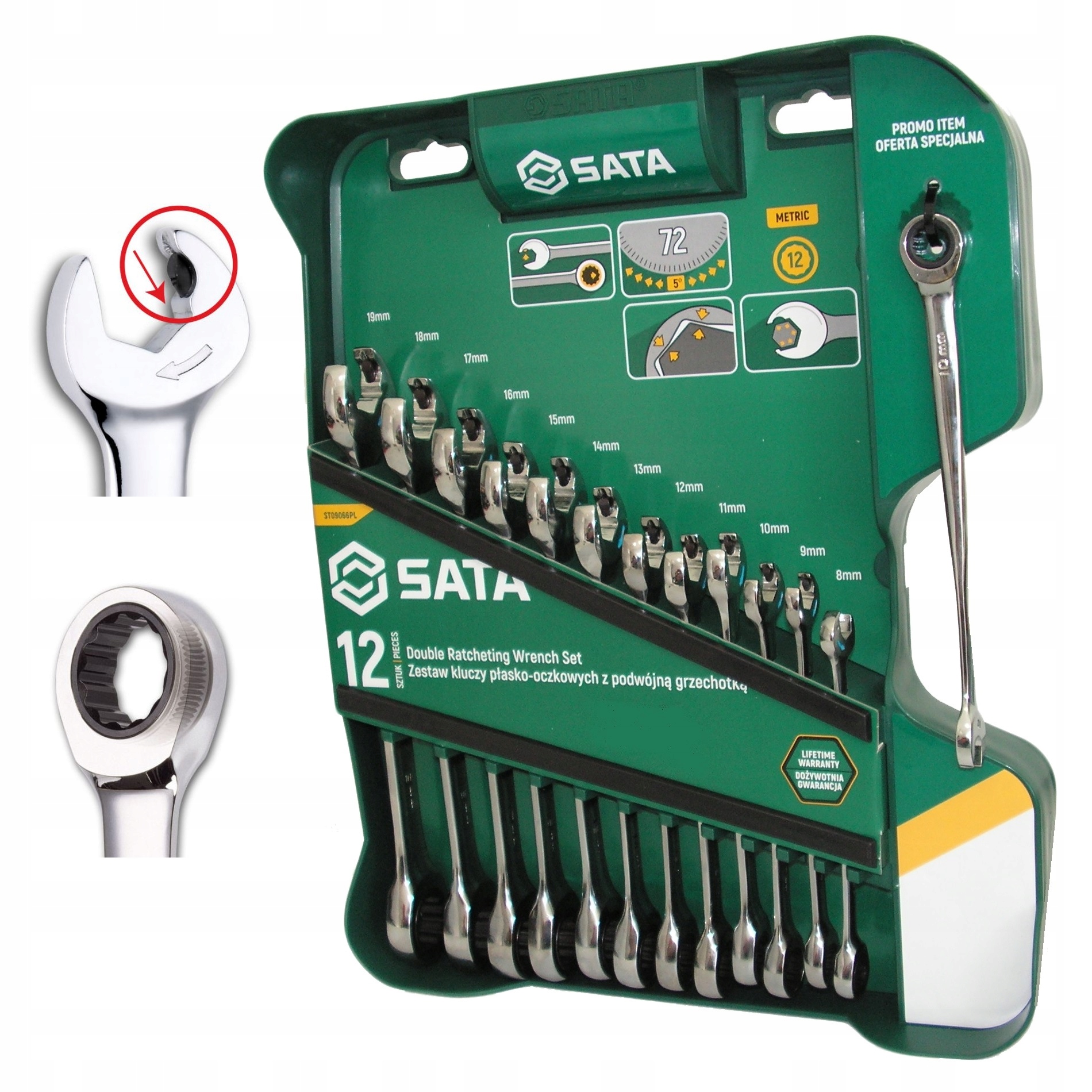 

Sata Klucze płasko oczkowe z Grzechotką 09066 12+1