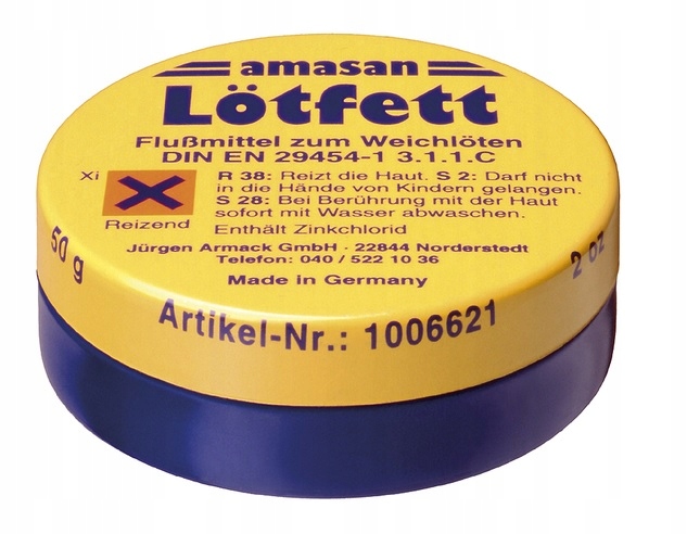 

Tłuszcz Lutowania Miekkiego Miedzi Amasan 50G