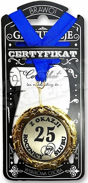 

Złoty Medal z okazji 25 Rocznicy Ślubu