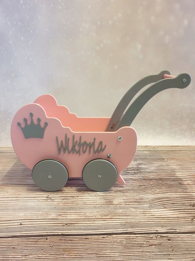 WÓZEK DREWNIANY DLA LALEK CHODZIK NOWOŚĆ Seria wózki