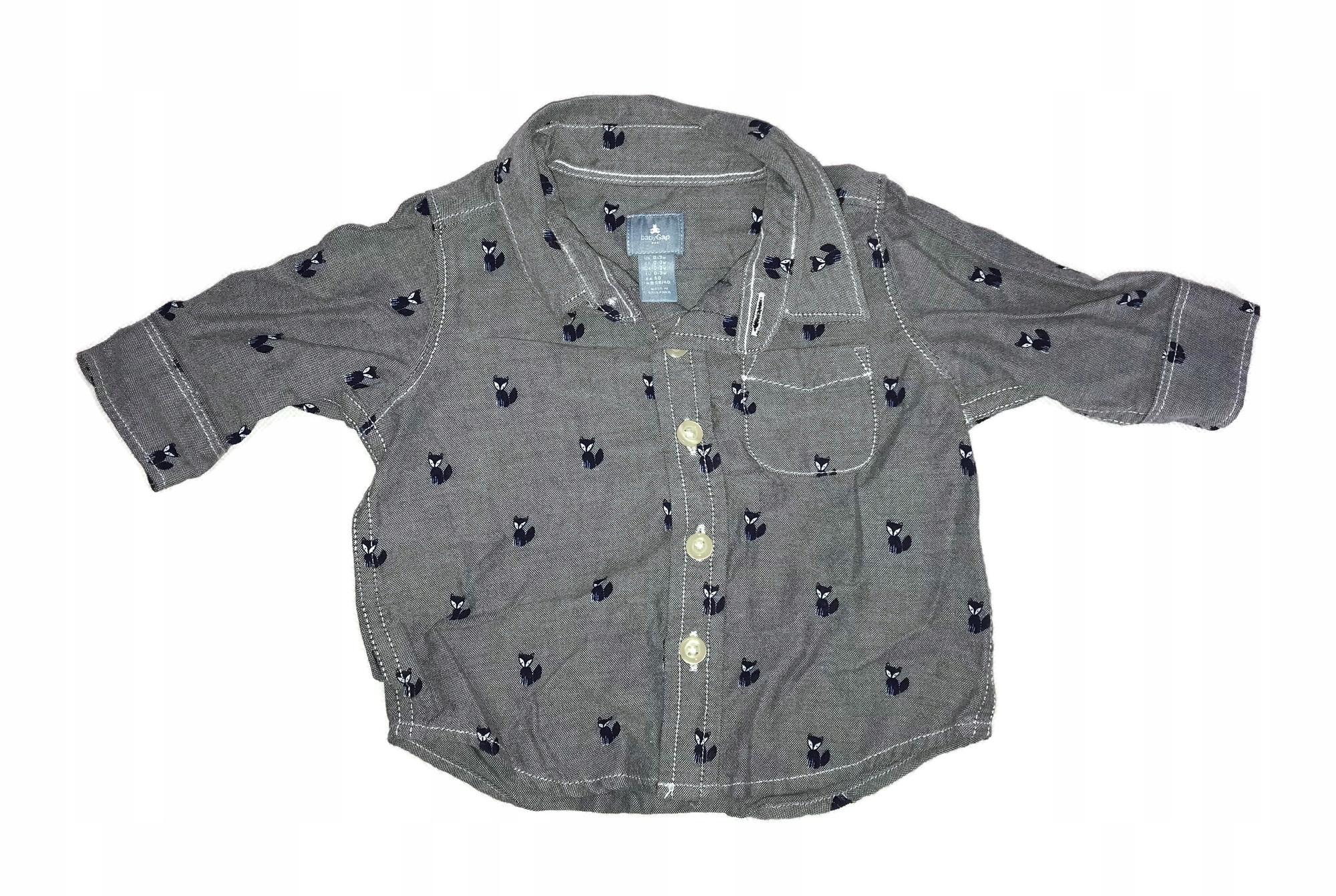 Koszula niemowlęca w kotki GAP 0-3mc 56-62