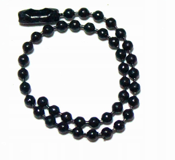 Bead Chain Wyes Oczy Koraliki 2mm Czarne