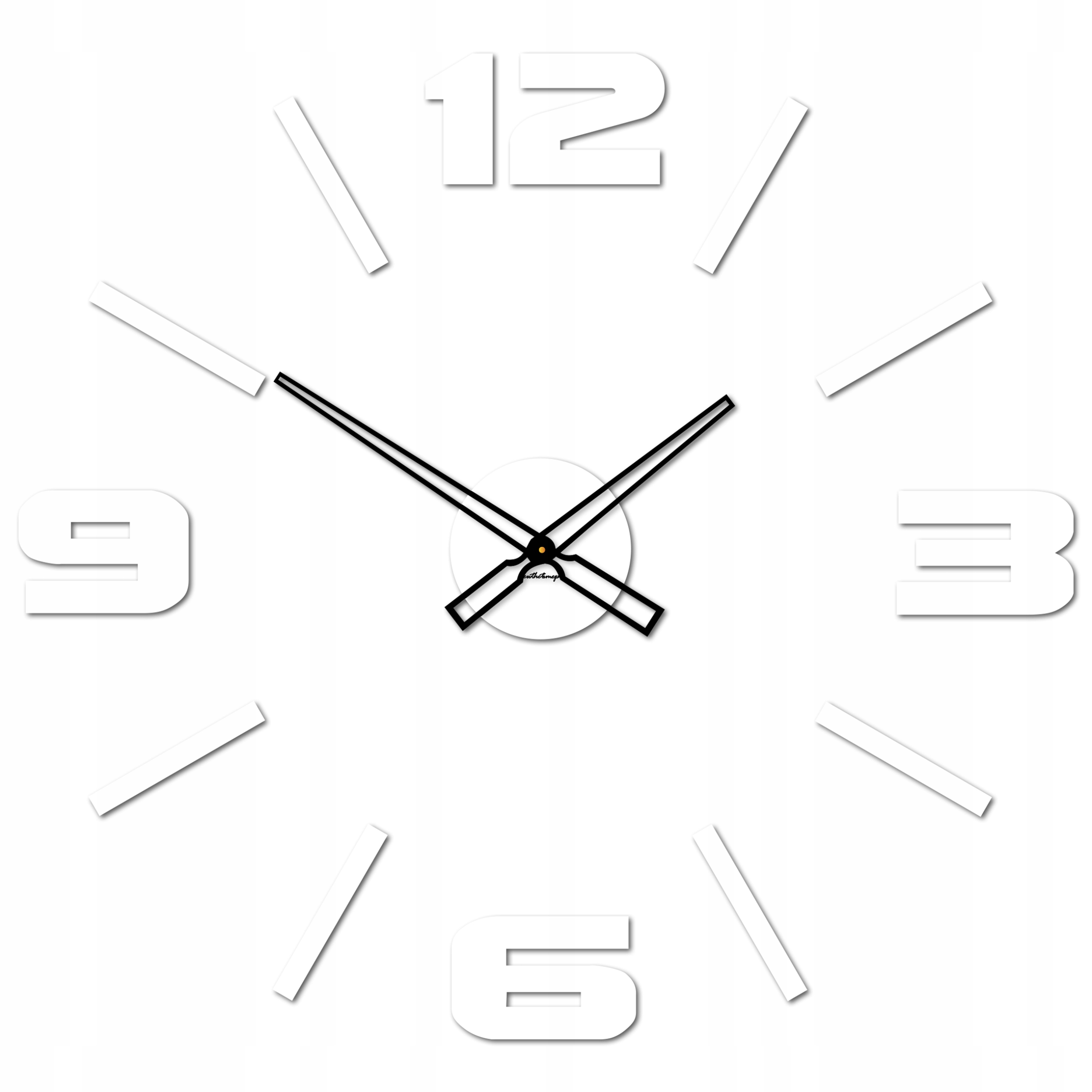 

Zegar ścienny z Mase XL Biały Duży Cichy naklejany