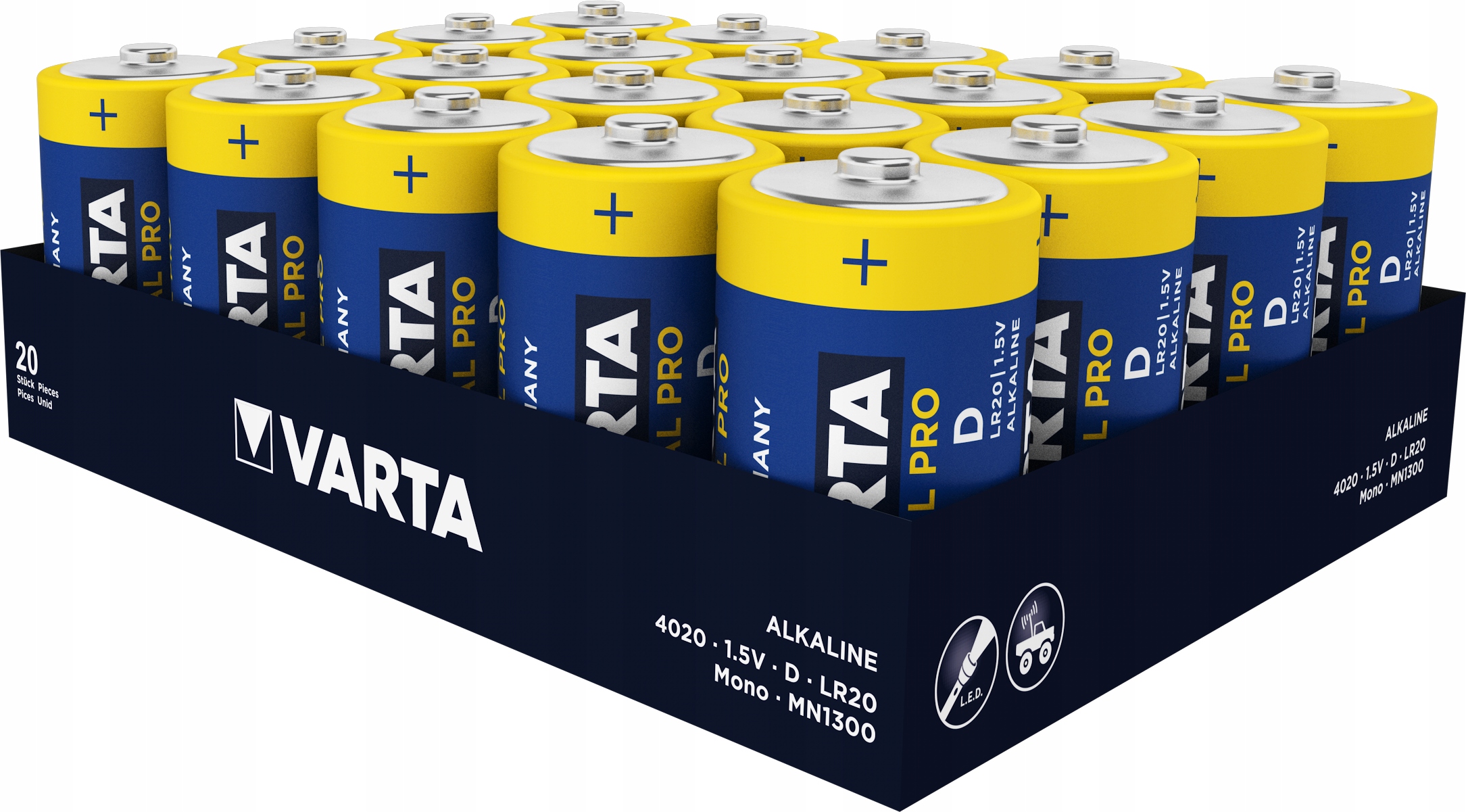 

20x Varta Industrial LR20/D (taca)
