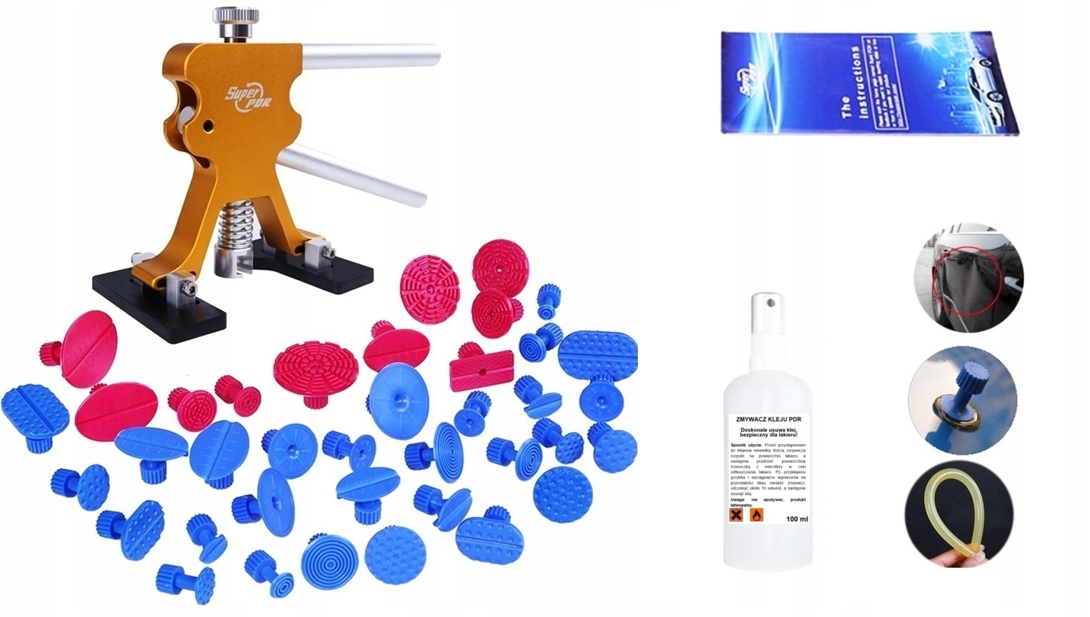 Sada na odstraňování promáčklin Puller Pdr krupobití oprava jamek na autě