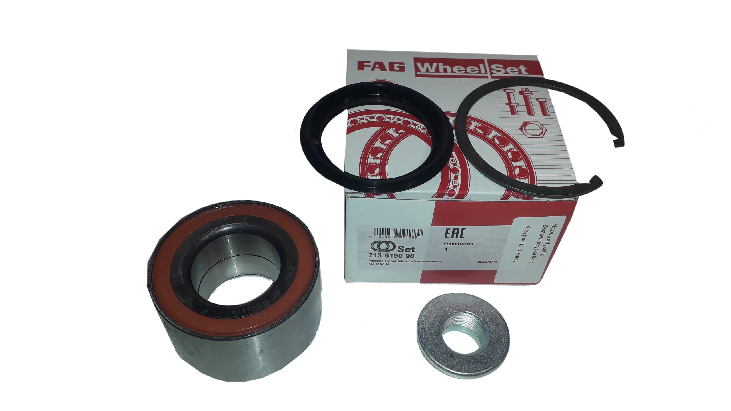 713 6150 - FAG ПОДШИПНИК КОЛЕСА КОМПЛЕКТ ПЕРЕДНИЙ KIA CARENS MAZDA 6 626