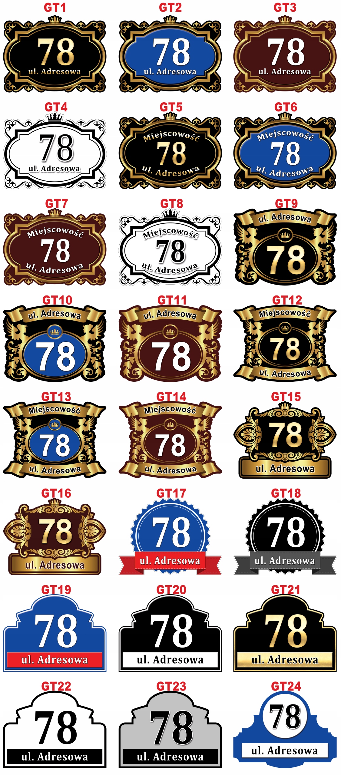 TABLICZKA ADRESOWA DOM adres numer ulica działka Marka Czarmax