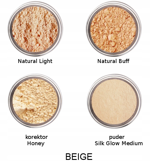 Earthnicity Minerals Zestaw startowy kosmetyków mineralnych podkład puder Poziom krycia średni