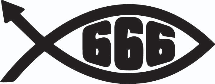 Naklejka na auto samochód RYBA 666