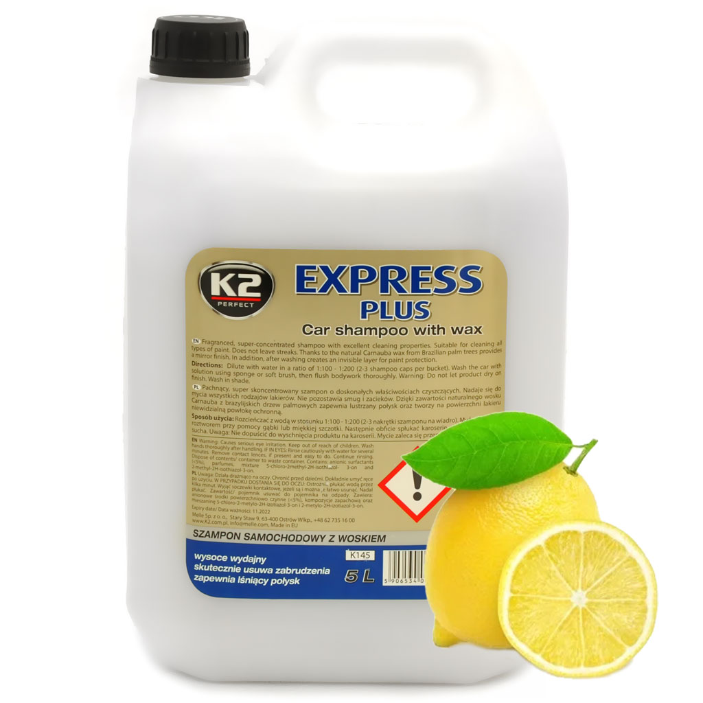 

K2 Express Plus Szampon Z Woskiem Cytryna 5L