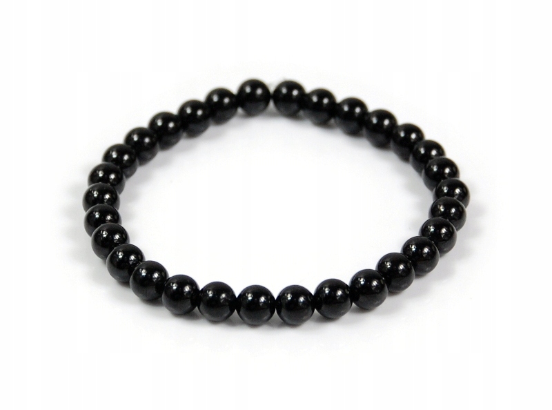 

Bransoletka Czarny Turmalin Szerl kulki 6mm gumka