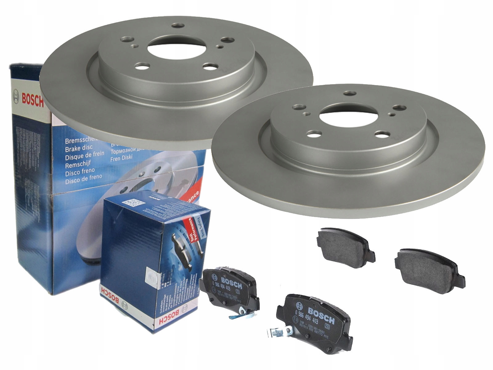 TARCZE + KLOCKI BOSCH TYŁ TOYOTA AVENSIS T27