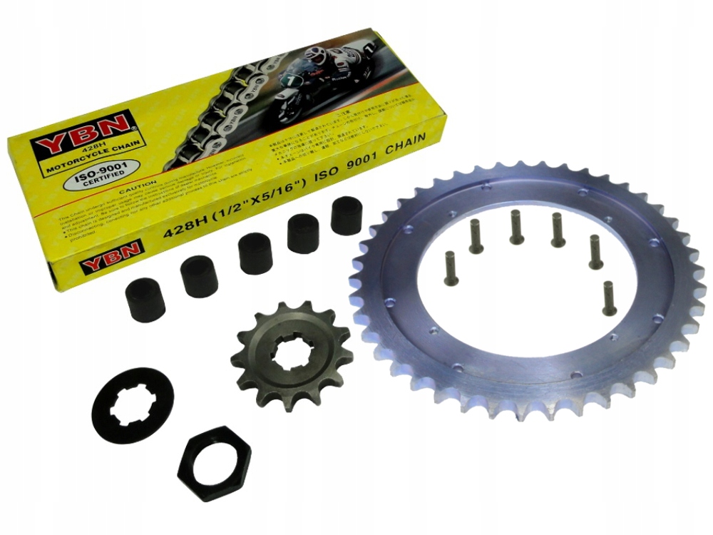 NAPĘD WSK 125 ZĘBATKA PRZÓD TYŁ ŁAŃCUCH STARY TYP