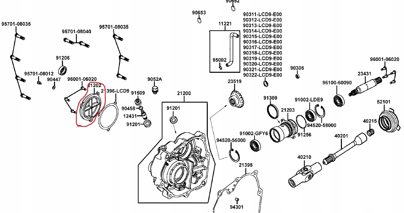 OBUDOWA POKRYWA DEKIEL KYMCO MXU 300 300R Numer katalogowy części 21202-LC