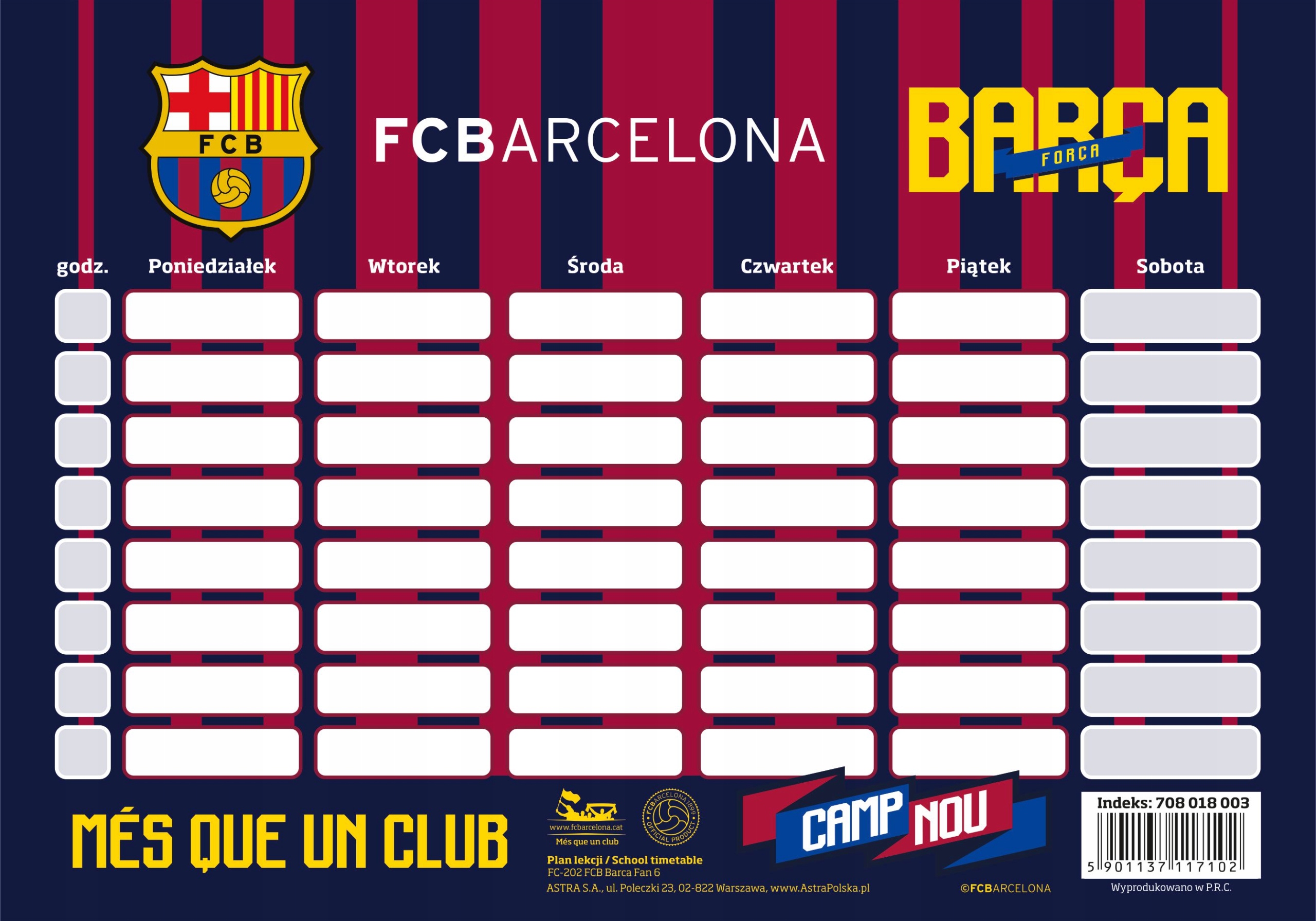 PLAN LEKCJI A5+ FC BARCELONA