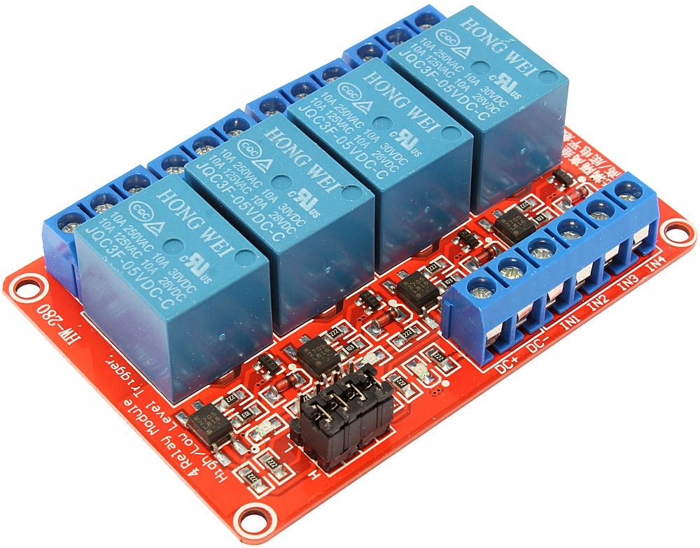 

Przekaźnik 4 Kanałowy Wysoki/Niski H/l 5V Arduino