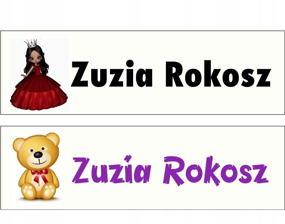 Naprasowanki PRZEZROCZYSTE Imienniki 60szt NOWOŚĆ! Marka inna marka