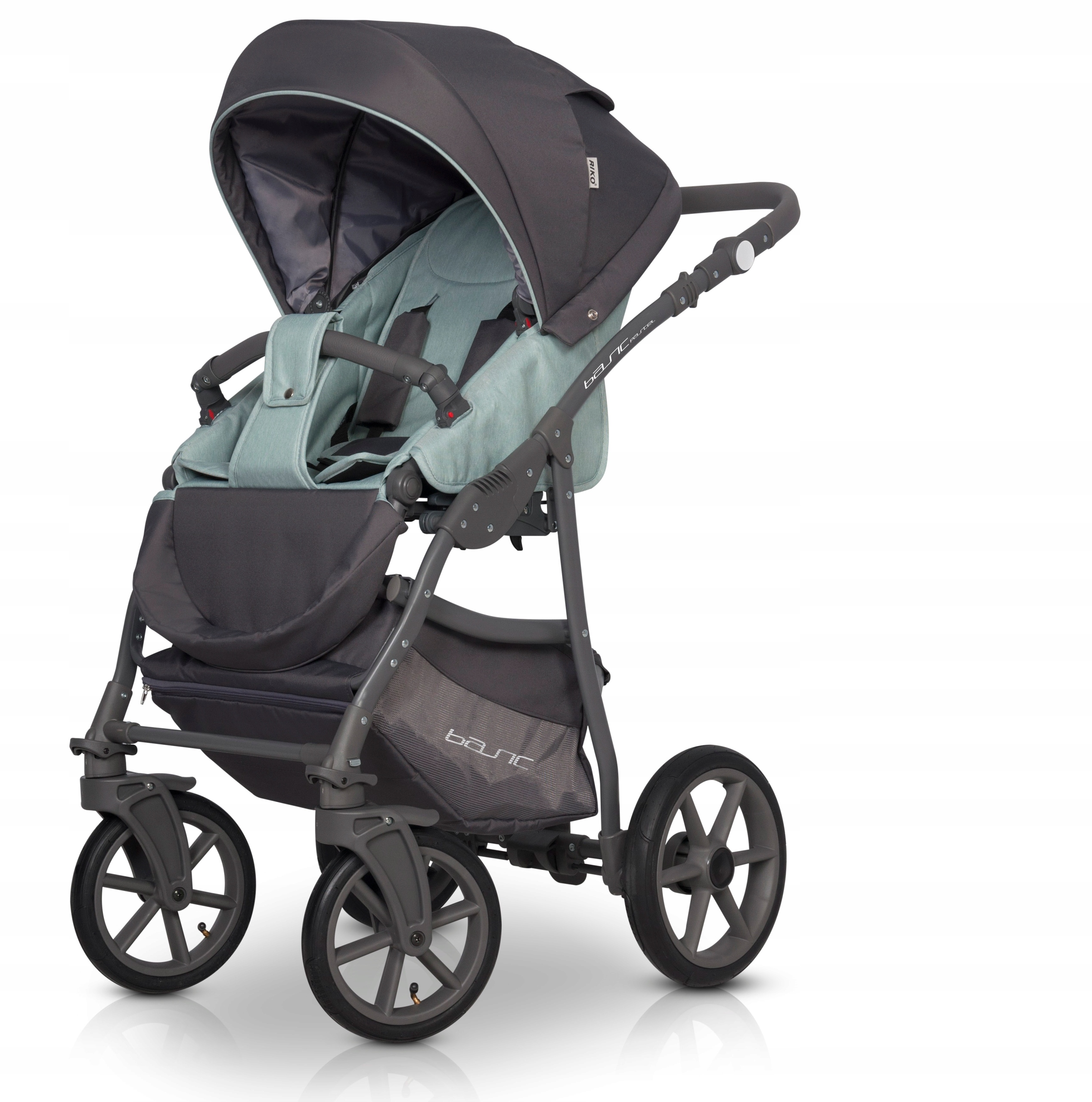 WÓZEK 2w1 GONDOLA SPACER / Basic Pastel Basil Riko Marka RIKO