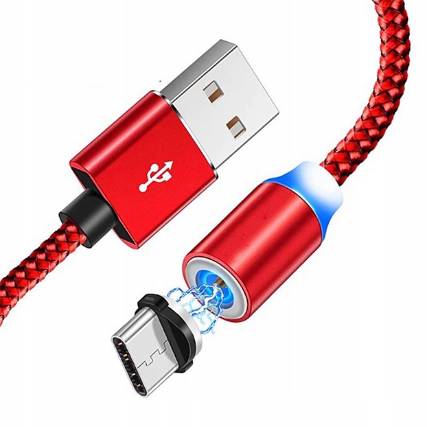 KABEL MAGNETYCZNY + 3 KOŃCÓWKI USB-C MICRO IPHONE Kolor wielokolorowy